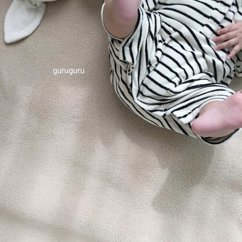 GURU GURU - Korean Children Fashion - #Kfashion4kids - Stripes Terry Bodysuit - 12