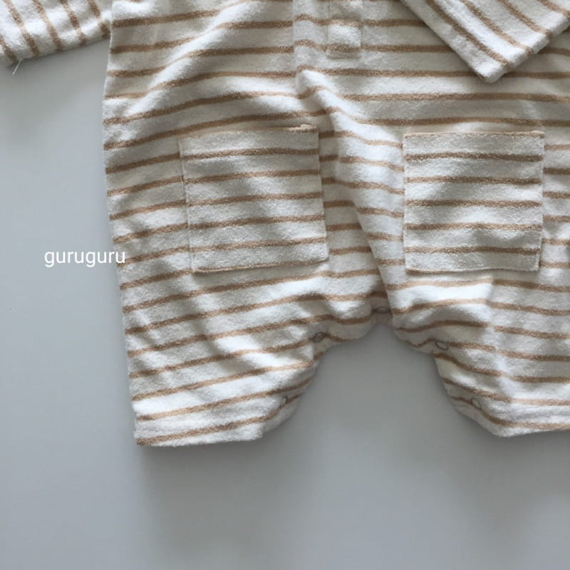 GURU GURU - Korean Children Fashion - #Kfashion4kids - Stripes Terry Bodysuit - 4