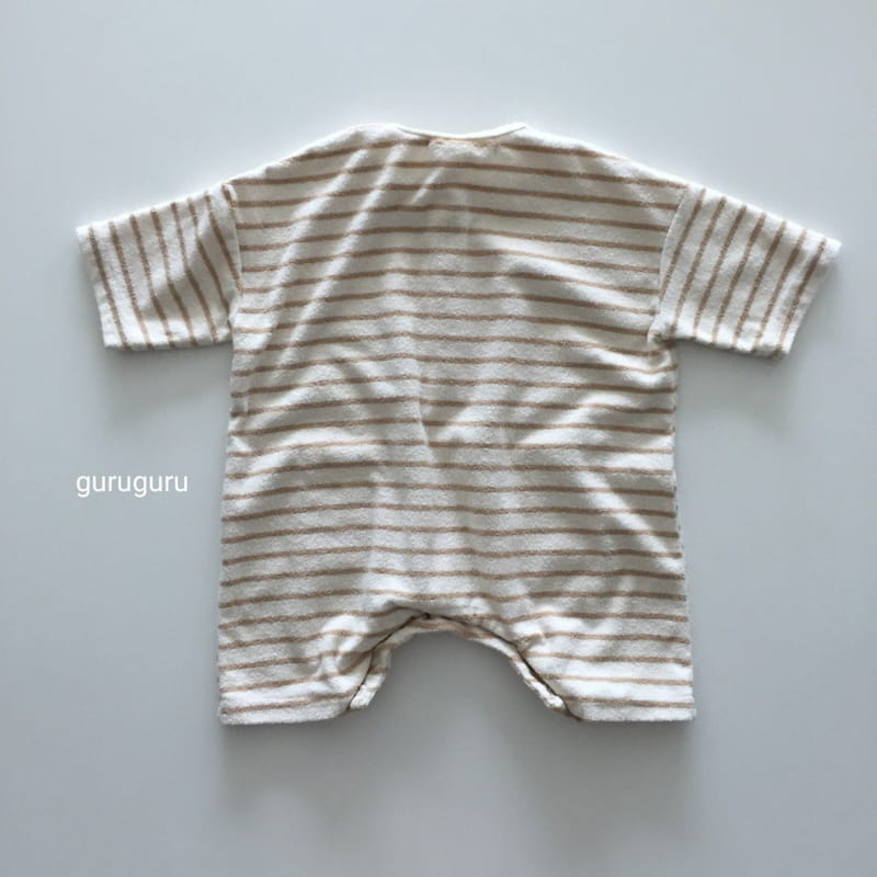 GURU GURU - Korean Children Fashion - #Kfashion4kids - Stripes Terry Bodysuit - 6