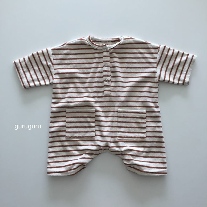 GURU GURU - Korean Children Fashion - #Kfashion4kids - Stripes Terry Bodysuit - 7