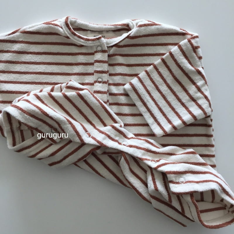 GURU GURU - Korean Children Fashion - #Kfashion4kids - Stripes Terry Bodysuit - 8