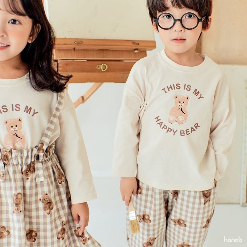 HANAB - Korean Children Fashion - #Kfashion4kids - Check Bear Top Bottom Set  - 10