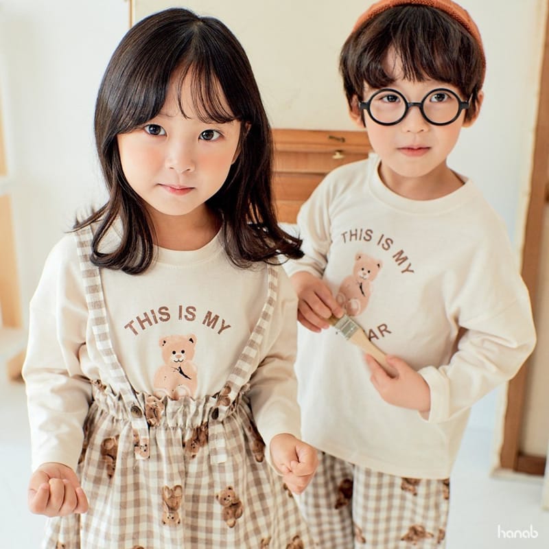 HANAB - Korean Children Fashion - #Kfashion4kids - Check Bear Top Bottom Set  - 2