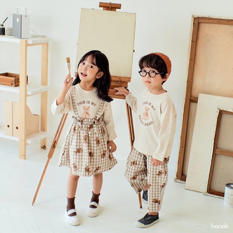 HANAB - Korean Children Fashion - #Kfashion4kids - Check Bear Top Bottom Set  - 5