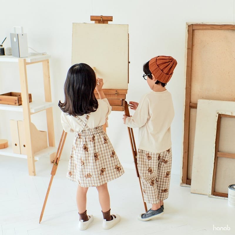 HANAB - Korean Children Fashion - #Kfashion4kids - Check Bear Top Bottom Set  - 9