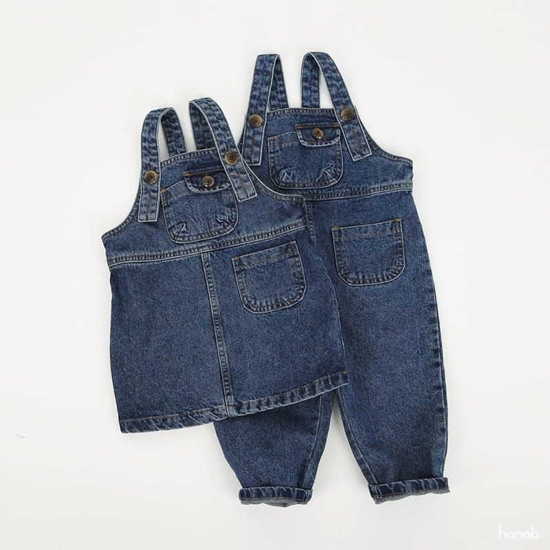 HANAB - Korean Children Fashion - #Kfashion4kids - Denim Tee Dungarees Set