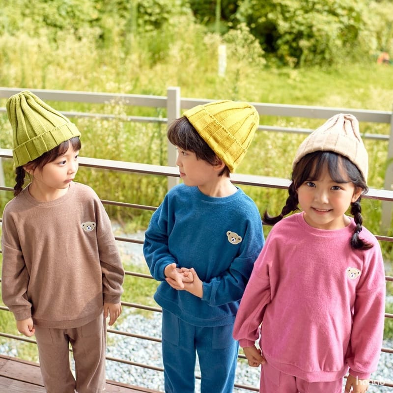 HANAB - Korean Children Fashion - #Kfashion4kids - Bookle Bear Top Bottom Set - 5