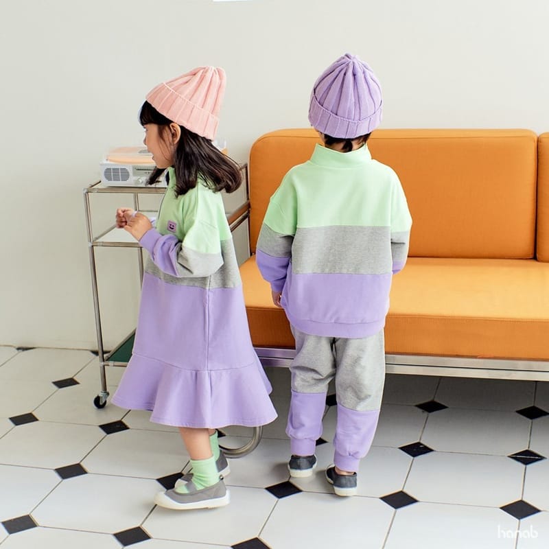 HANAB - Korean Children Fashion - #Kfashion4kids - Color Square Top Bottom Set - 2