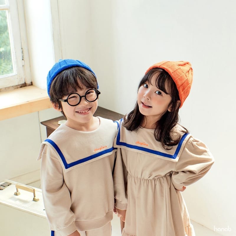 HANAB - Korean Children Fashion - #Kfashion4kids - Modern Collar Top Bottom Set - 3
