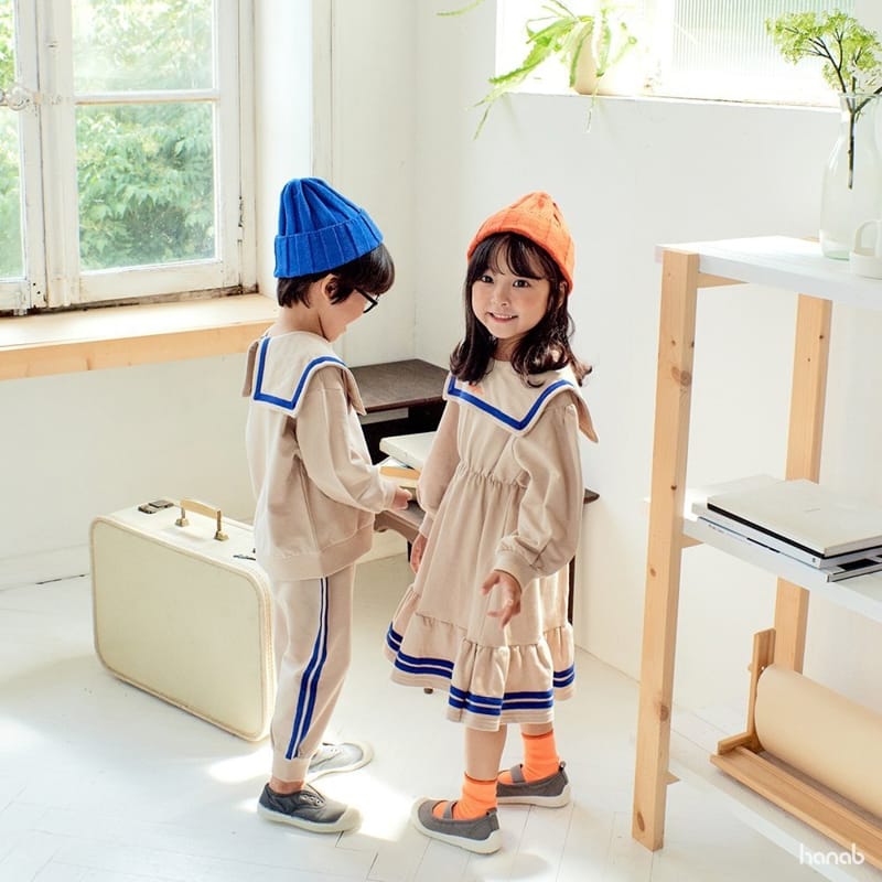 HANAB - Korean Children Fashion - #Kfashion4kids - Modern Collar Top Bottom Set - 5
