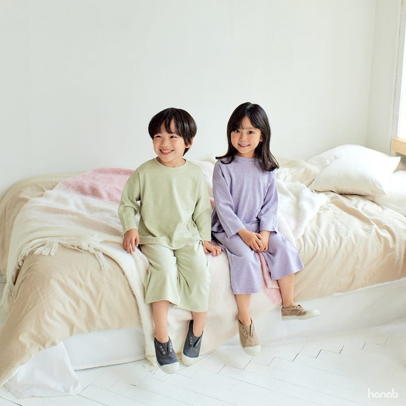 HANAB - Korean Children Fashion - #Kfashion4kids - Melange Top Bottom Set