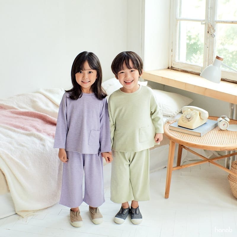 HANAB - Korean Children Fashion - #Kfashion4kids - Melange Top Bottom Set - 10