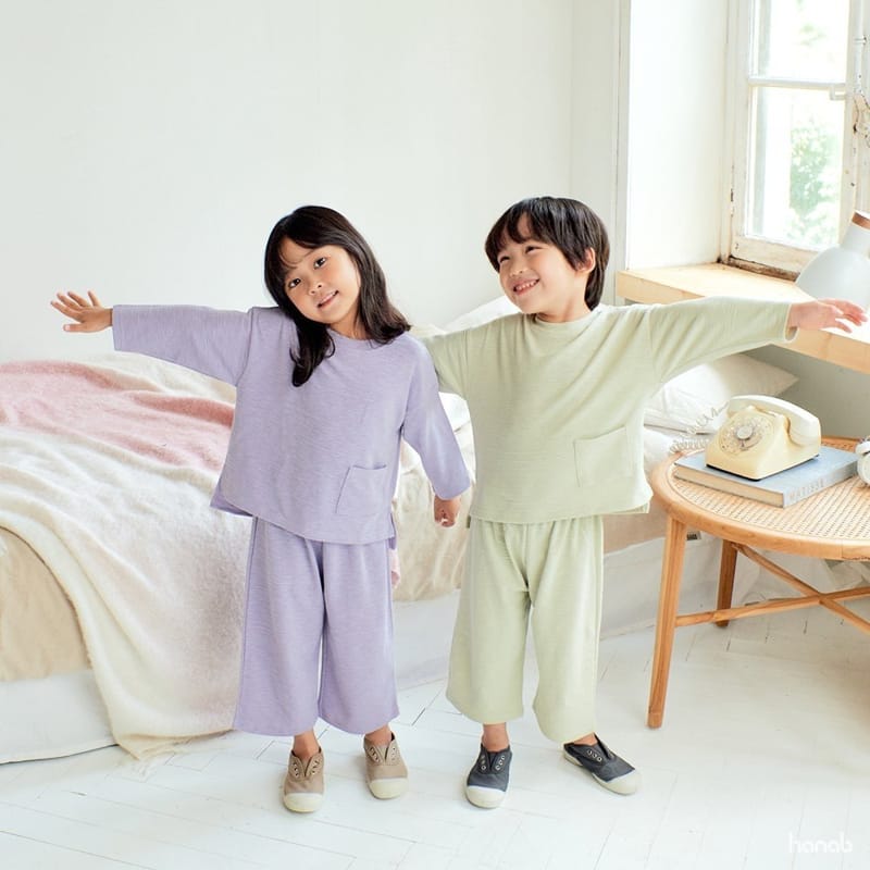 HANAB - Korean Children Fashion - #Kfashion4kids - Melange Top Bottom Set - 3