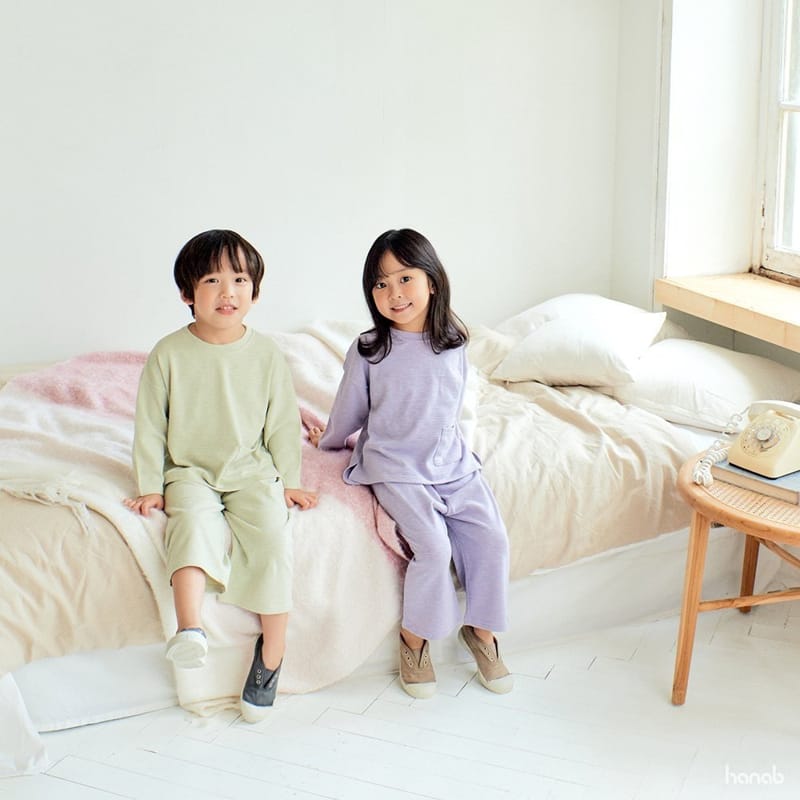 HANAB - Korean Children Fashion - #Kfashion4kids - Melange Top Bottom Set - 6