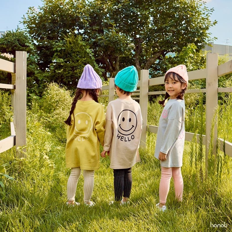 HANAB - Korean Children Fashion - #Kfashion4kids - Long Smile Top Bottom Set - 2