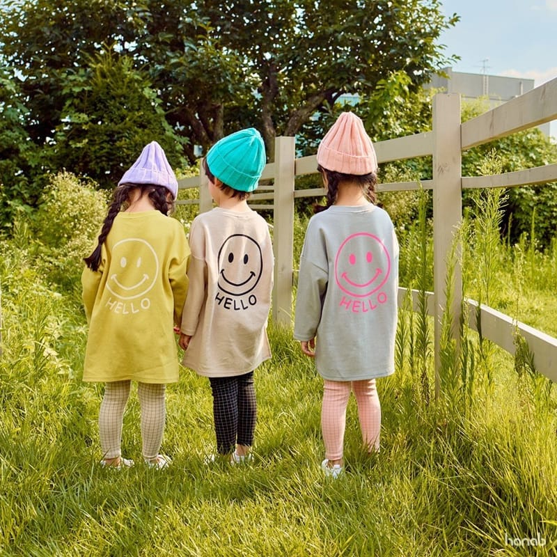 HANAB - Korean Children Fashion - #Kfashion4kids - Long Smile Top Bottom Set - 8