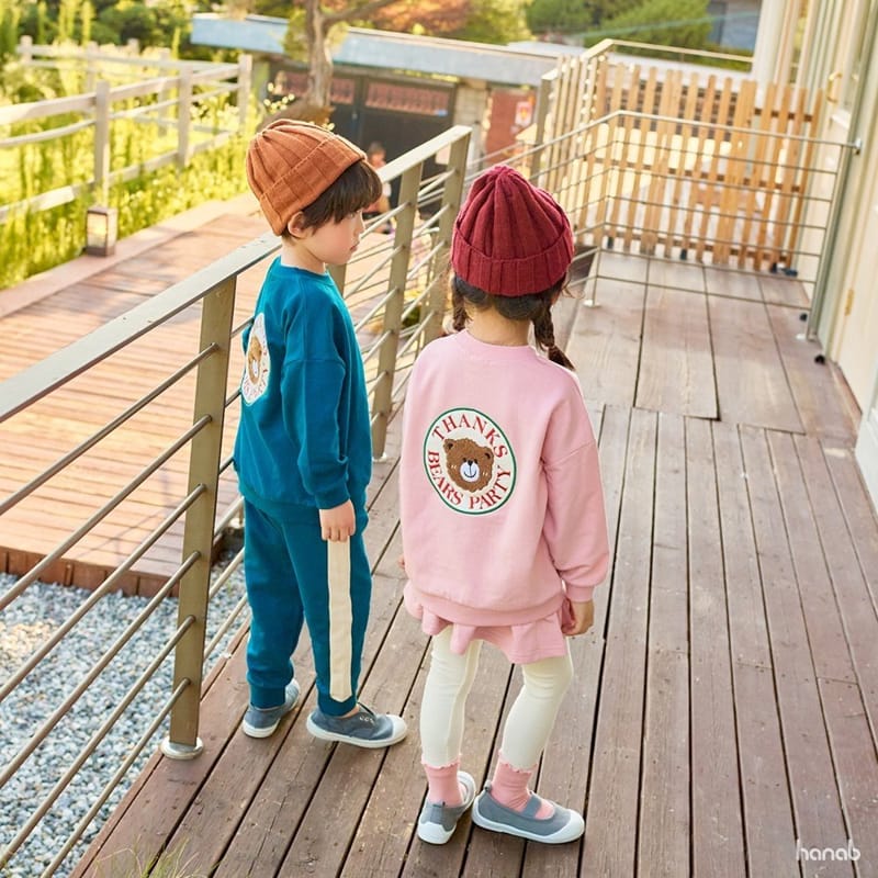 HANAB - Korean Children Fashion - #Kfashion4kids - Thanks Bear Top Bottom Set  - 10