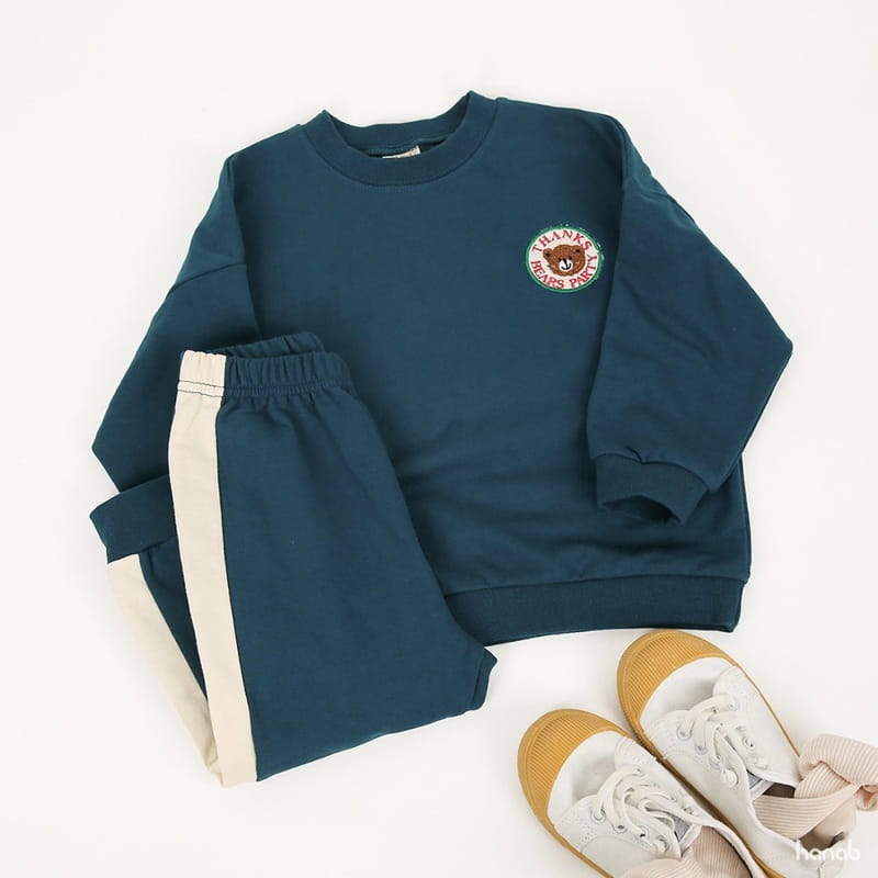 HANAB - Korean Children Fashion - #Kfashion4kids - Thanks Bear Top Bottom Set  - 2