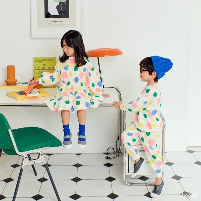 HANAB - Korean Children Fashion - #Kfashion4kids - Dot Pop Top Bottom Set - 3