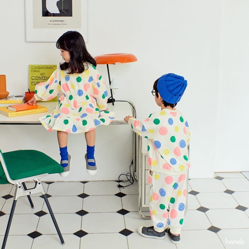 HANAB - Korean Children Fashion - #Kfashion4kids - Dot Pop Top Bottom Set - 5