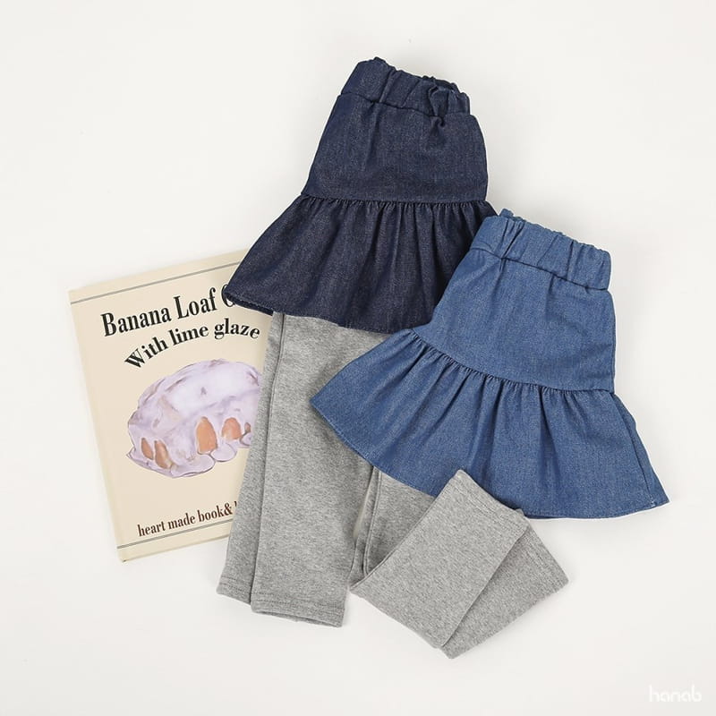HANAB - Korean Children Fashion - #Kfashion4kids - Denim Skirt Leggings - 12