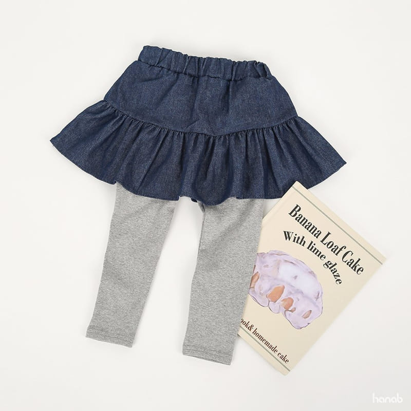 HANAB - Korean Children Fashion - #Kfashion4kids - Denim Skirt Leggings - 4