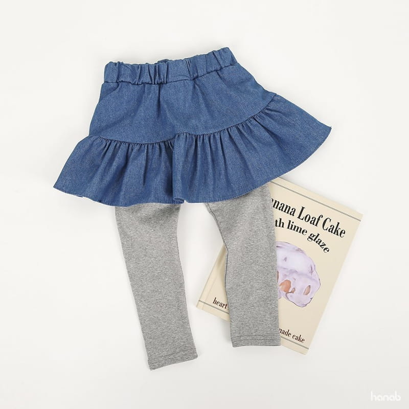 HANAB - Korean Children Fashion - #Kfashion4kids - Denim Skirt Leggings - 5