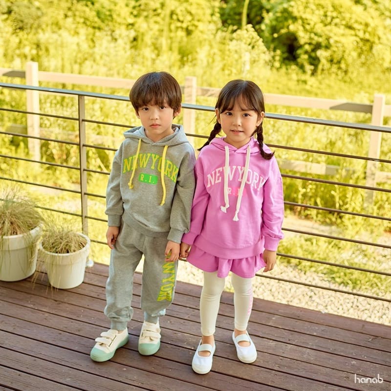 HANAB - Korean Children Fashion - #Kfashion4kids - Neon Hoody Top Bottom Set - 2