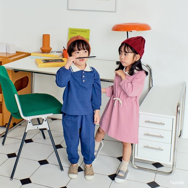 HANAB - Korean Children Fashion - #Kfashion4kids - Polo Top Bottom Set
