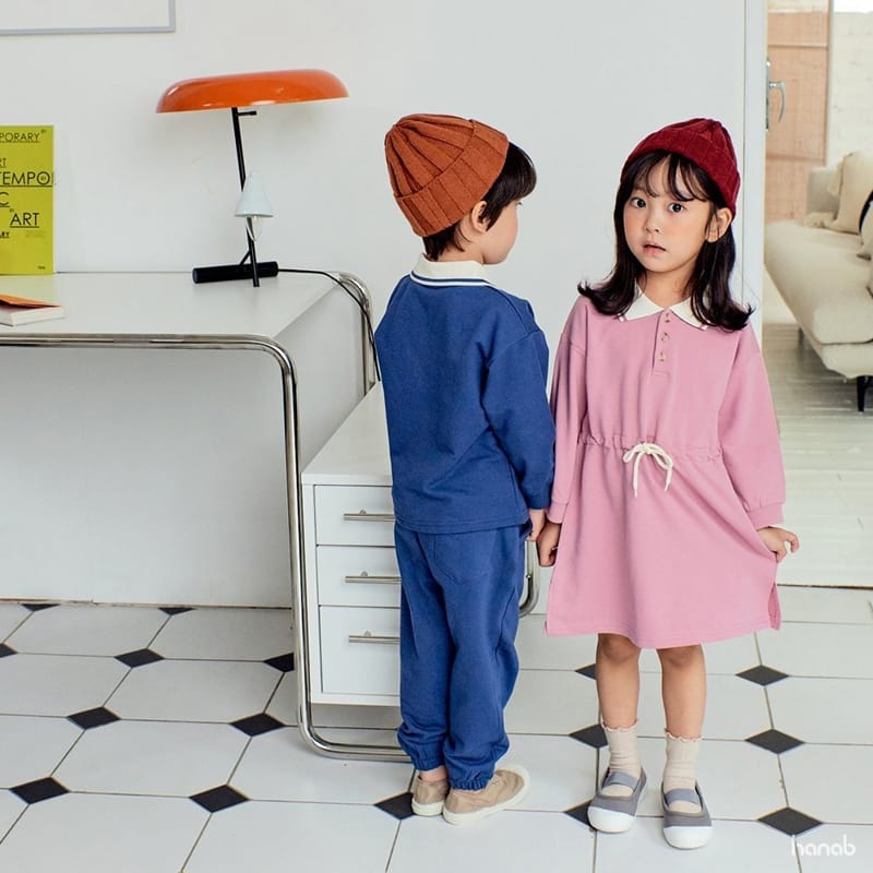 HANAB - Korean Children Fashion - #Kfashion4kids - Polo Top Bottom Set - 2