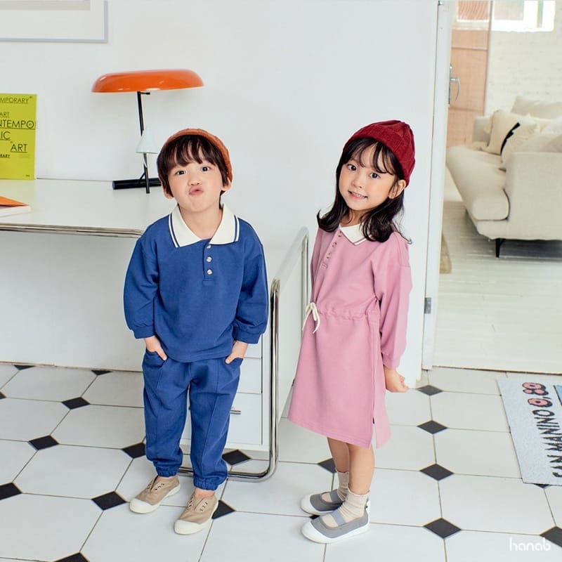 HANAB - Korean Children Fashion - #Kfashion4kids - Polo Top Bottom Set - 6