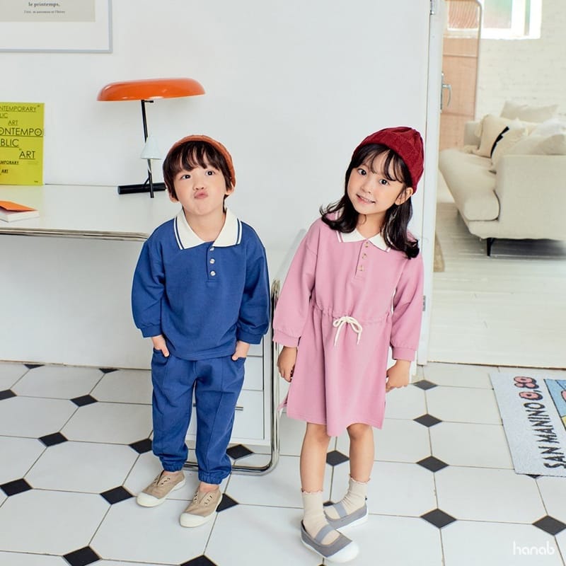 HANAB - Korean Children Fashion - #Kfashion4kids - Polo Top Bottom Set - 8