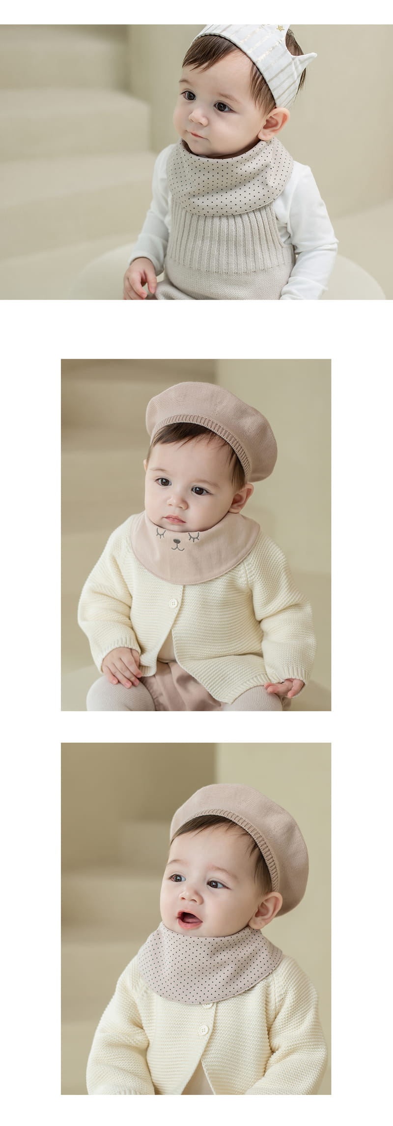 HAPPY PRINCE - Korean Children Fashion - #Kfashion4kids - Sepia Double Sided Banana Bib - 4