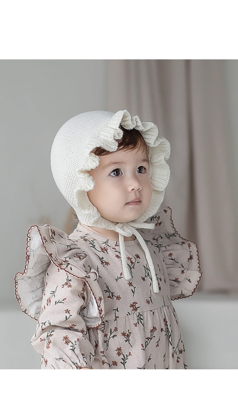 HAPPY PRINCE - Korean Children Fashion - #Kfashion4kids - Nubo Rosen Frill Knit Baby Bonnet