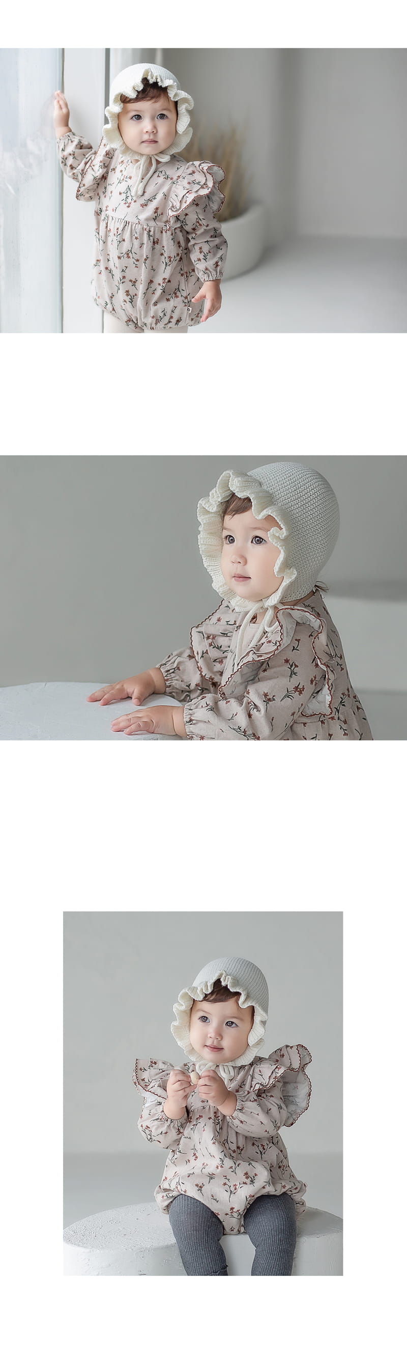HAPPY PRINCE - Korean Children Fashion - #Kfashion4kids - Nubo Rosen Frill Knit Baby Bonnet - 3