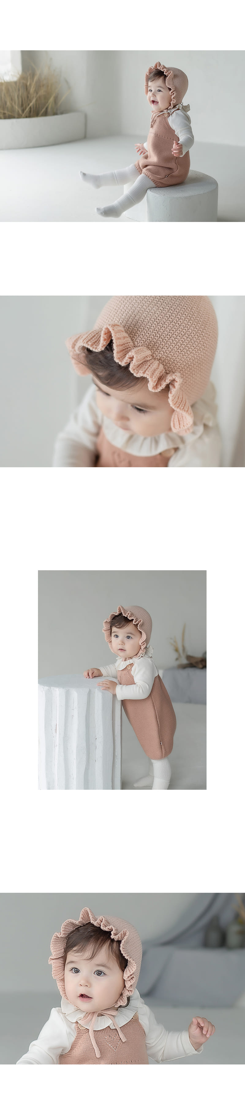 HAPPY PRINCE - Korean Children Fashion - #Kfashion4kids - Nubo Rosen Frill Knit Baby Bonnet - 6