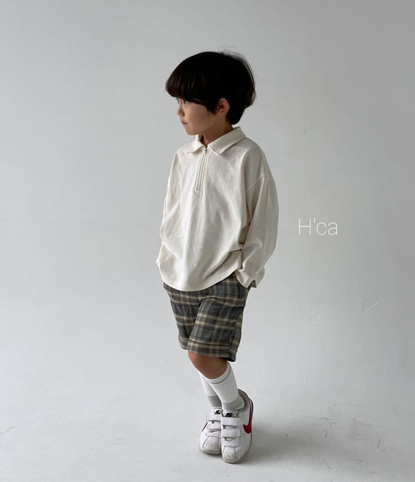 H'CA - Korean Children Fashion - #Kfashion4kids - Collar Zipper Tee