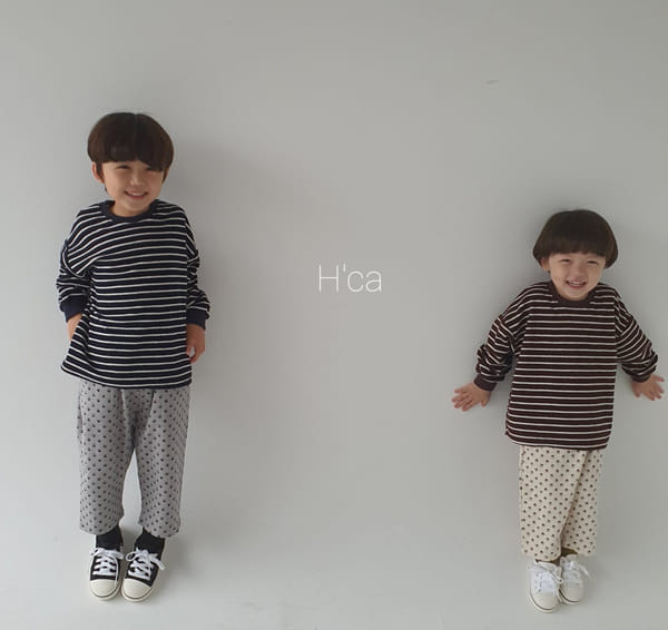 H'CA - Korean Children Fashion - #Kfashion4kids - Terry Stripe Tee - 7