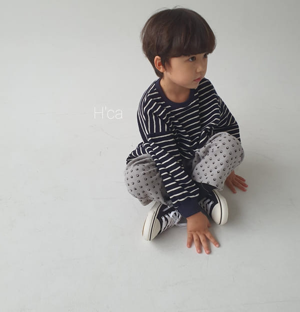 H'CA - Korean Children Fashion - #Kfashion4kids - Terry Stripe Tee - 8