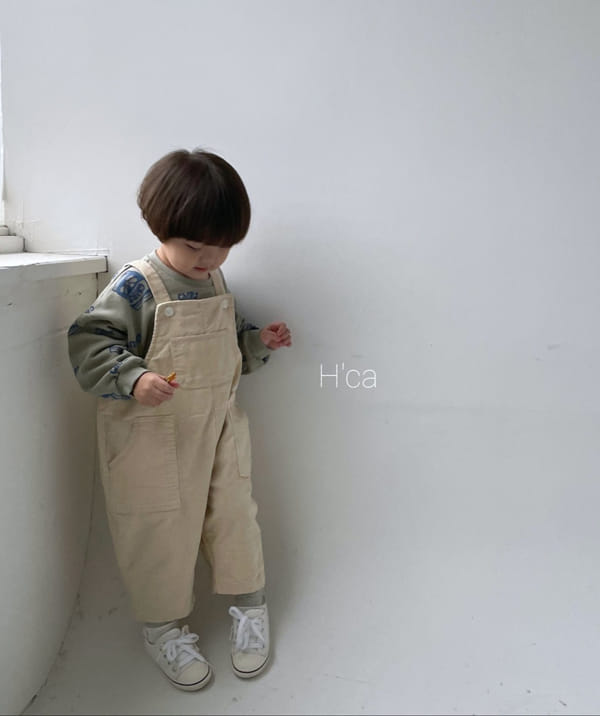 H'CA - Korean Children Fashion - #Kfashion4kids - Corduroy Suspender Pants - 3