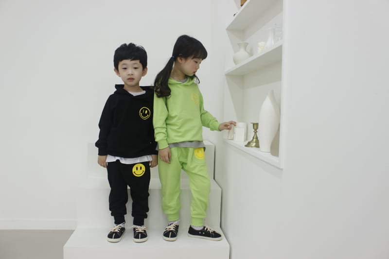 HEARTBABY - Korean Children Fashion - #Kfashion4kids - Smile Hoody Top Bottom Set - 2