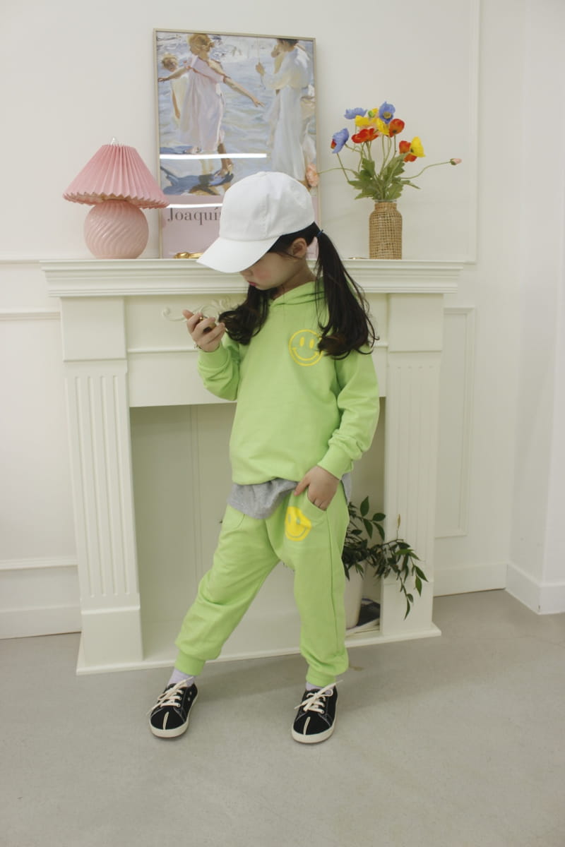 HEARTBABY - Korean Children Fashion - #Kfashion4kids - Smile Hoody Top Bottom Set - 3