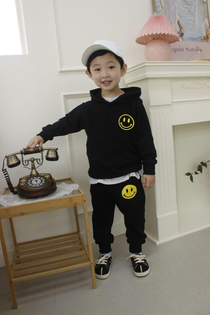 HEARTBABY - Korean Children Fashion - #Kfashion4kids - Smile Hoody Top Bottom Set - 4