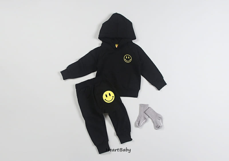 HEARTBABY - Korean Children Fashion - #Kfashion4kids - Smile Hoody Top Bottom Set - 7