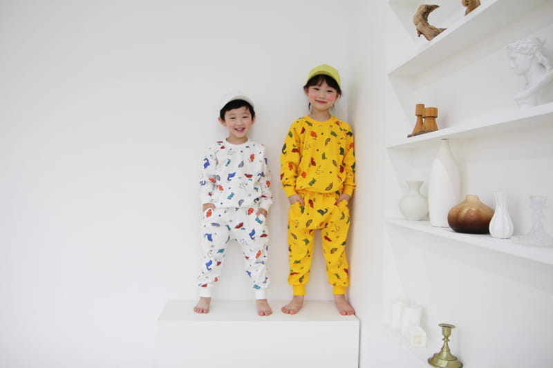 HEARTBABY - Korean Children Fashion - #Kfashion4kids - Dino Top Bottom Set - 4