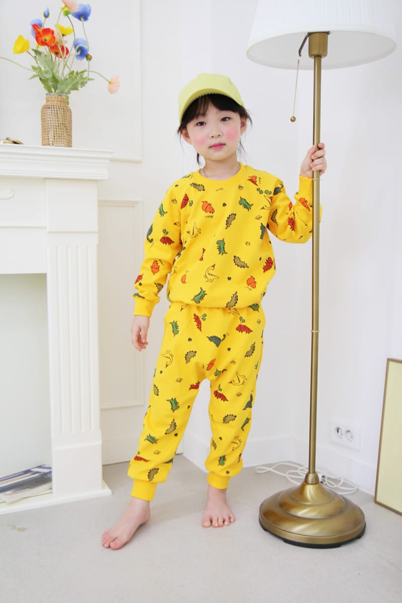 HEARTBABY - Korean Children Fashion - #Kfashion4kids - Dino Top Bottom Set - 6
