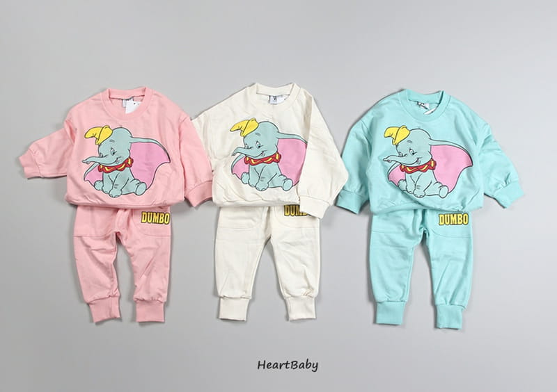 HEARTBABY - Korean Children Fashion - #Kfashion4kids - Dumbo Top Bottom Set