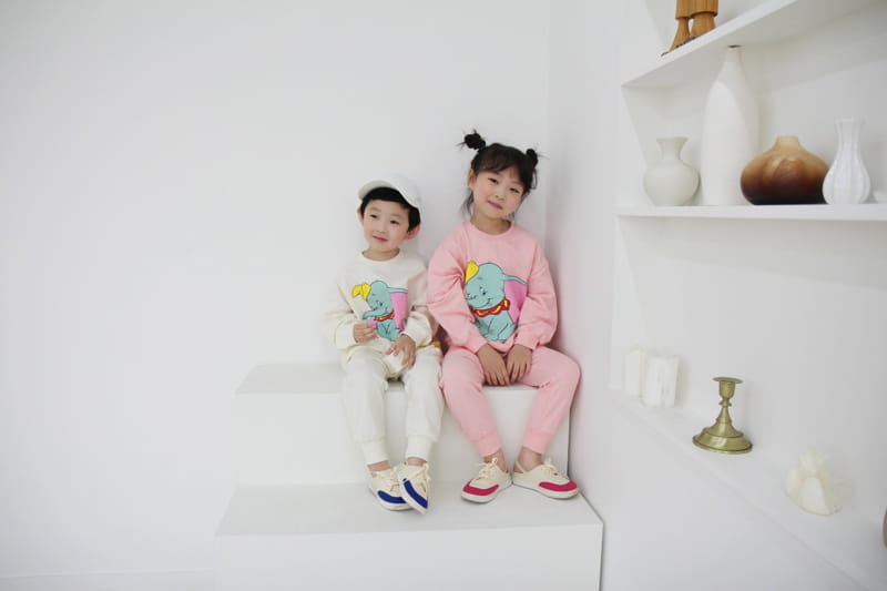 HEARTBABY - Korean Children Fashion - #Kfashion4kids - Dumbo Top Bottom Set - 2