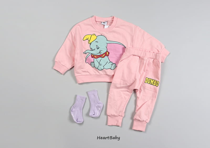 HEARTBABY - Korean Children Fashion - #Kfashion4kids - Dumbo Top Bottom Set - 8