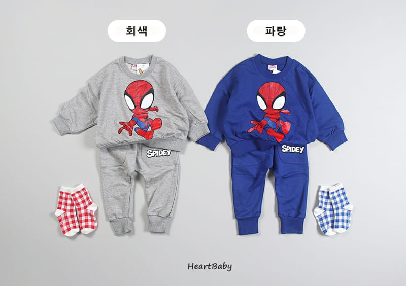HEARTBABY - Korean Children Fashion - #Kfashion4kids - Spyder Top Bottom Set - 4